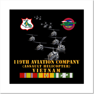 119th Aviation Company (Assault Helicopter) w SSI w VN SVC X 300 Posters and Art